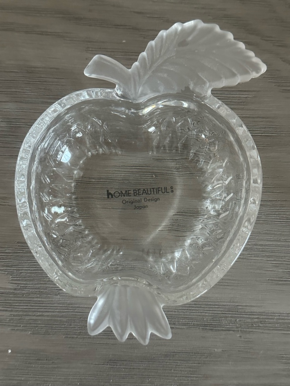 Clear Glass Apple Dish - Clear